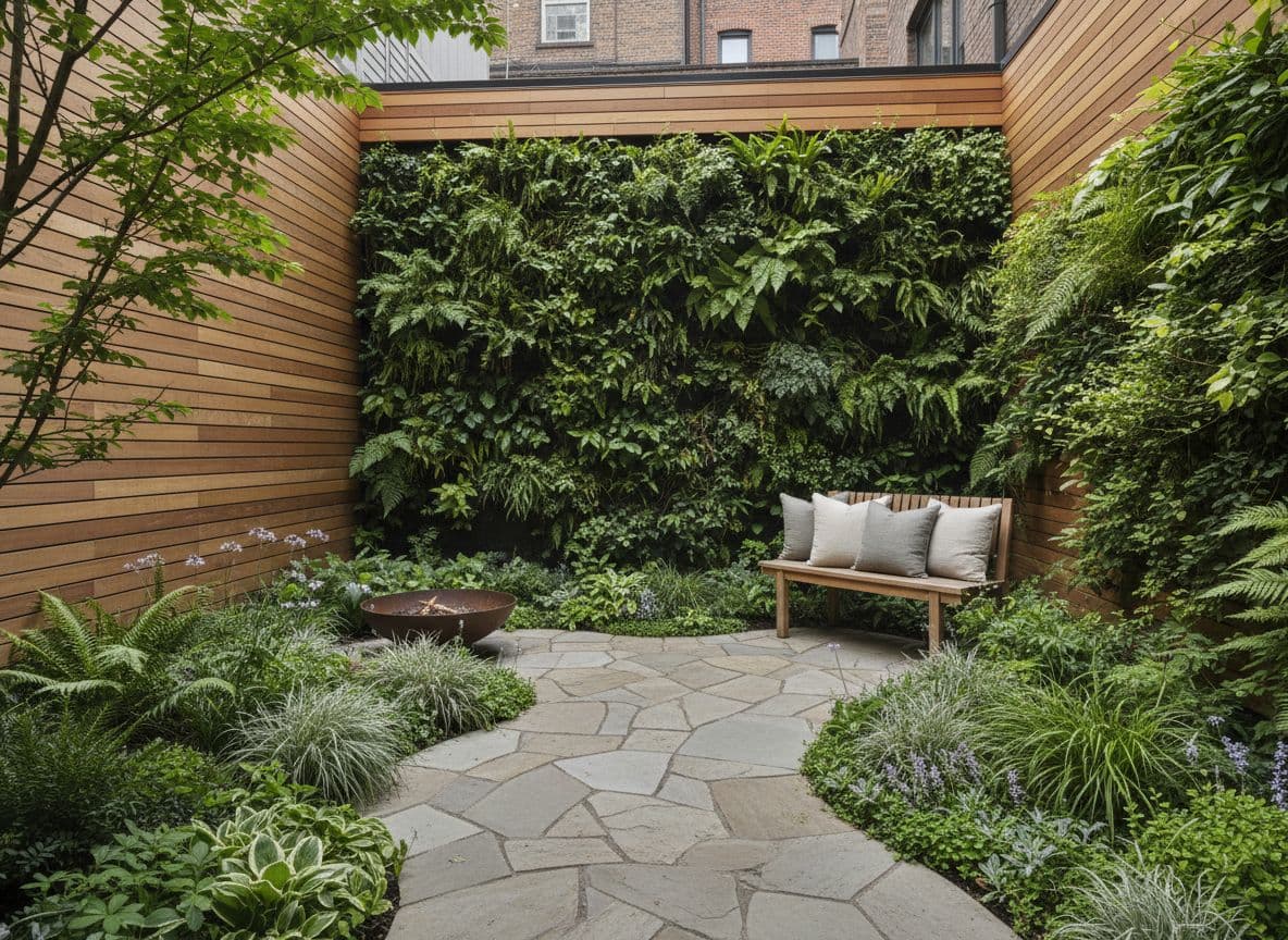 Plain courtyard before AI garden design